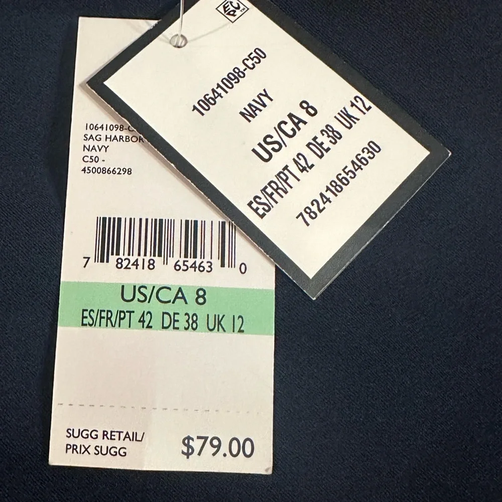 NWT Nine West Navy Women’s Straight Leg Pants - Size 8